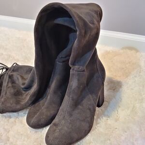 Christian Siriano Over the Knee Black Suede Boots